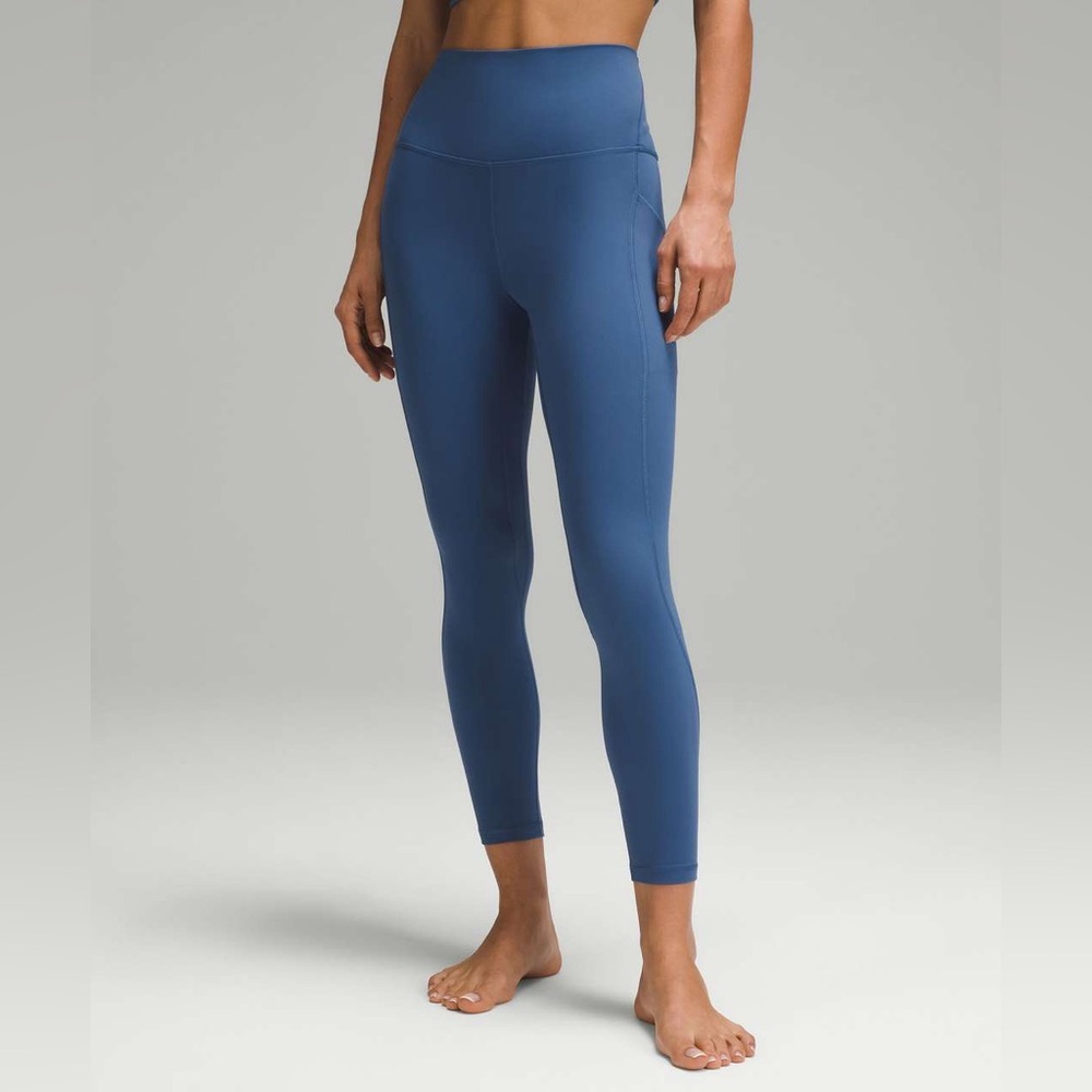 Lululemon Align High-Rise Pant 25” Size 10 Pitch Blue Nulu Leggings With Pockets